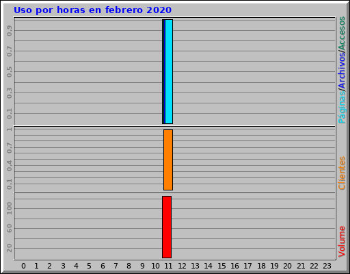 Uso por horas en febrero 2020