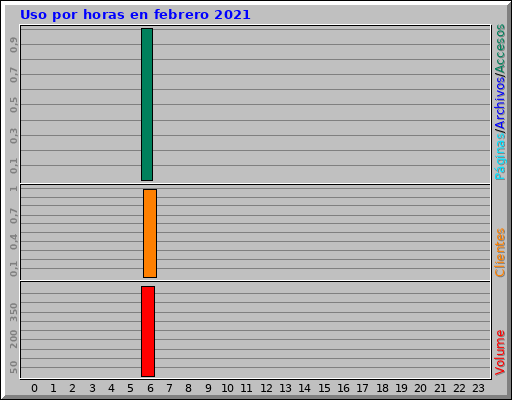 Uso por horas en febrero 2021