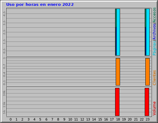 Uso por horas en enero 2022